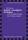 Bucheinband; Titel: "Esoterik – Unmögliche Kontingenz", Uli Reiter. Lila Hintergrund mit schwarzem Randmuster, kleines Logo unten.