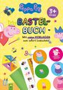 Text: "Peppa Pig Bastelbuch 3+ Jahre Mit vielen Vorlagen zum sofort Losbasteln!" Illustration: Peppa Wutz mit Bastelmaterial.