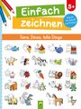 "Einfach zeichnen. Tiere, Dinos, tolle Dinge. 5+ Jahre. Schritt für Schritt zum Erfolg!" enthält gezeichnete Figuren.
