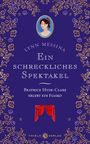 "Ein schreckliches Spektakel" von Lynn Messina. Eine Illustration mit Blumenmustern, Frau im ovalen Rahmen, rotem Vorhang.