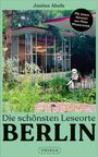 "Die schönsten Leseorte Berlin" von Janina Abels, mit Vorwort von Peter Wawerzinek. Moderner Pavillon in grünem Garten.