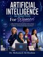 "ARTIFICIAL INTELLIGENCE IN PRACTICE: For Women". Vier diverse Frauen in einem modernen Büro, mit einem Laptop.