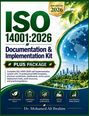 ISO 14001:2026 Dokumentations- & Implementierungskit. Grünes Design mit Blättern, Erde und Industrie.