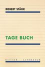 Oben steht "ROBERT STÄHR", mittig "TAGE BUCH". Unten "RITTER LITERATUR". Hintergrund beige Linien.