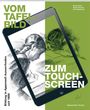 Texte: "VOM TAFEL-BILD", "ZUM TOUCH-SCREEN", "Bildung in Appenzell Ausserrhoden seit 1800". Illustration: Tafel und Tablet.