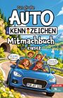 "Das große Autokennzeichen-Mitmachbuch für Kinder" zeigt fröhliche Kinder in einem blauen Auto auf einer Landstraße.