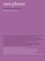"Sans Phrase", Zeitschrift für Ideologiekritik, Heft 26, Winter 2025/26. Auf lila Hintergrund mit Themenliste.