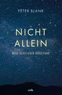 "Nicht allein: Wege geistlicher Begleitung" von Peter Blank. Ein sternenbedeckter Nachthimmel über einer Bergsilhouette.