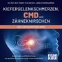 „Kiefergelenkschmerzen, CMD und Zähneknirschen“ mit Autorennamen. Illustration eines Schädels mit Hervorhebung des Kiefergelenks.