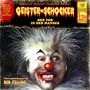 „GEISTER-SCHOCKER“, „DER TOD IN DER MANEGE“, „Nach einem Roman von BOB COLLINS“. Gruselige Clown-Illustration mit roter Nase.