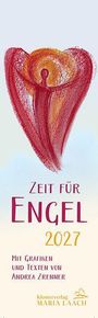 "Zeit für Engel 2027. Mit Grafiken und Texten von Andrea Zrenner. Illustration eines Engels mit ausgebreiteten Flügeln."