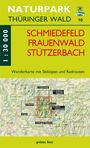 Naturpark Thüringer Wald 10. Schmiedefeld, Frauenwald, Stützerbach 1 : 30 000 Wanderkarte, KRT