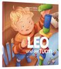 „LEO und der Turm“, daneben ein Kind mit Bausteinen. Oben steht: „Sabine Kähler, illustriert von Sarah Schulz“.