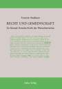 Friedrich Weißbach: Recht und Gemeinschaft, Buch