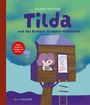 "Tilda und das Knibbel-Knabber-Geheimnis." Ein Baumhaus mit einem Kind, das einen lila Pullover trägt.
