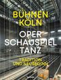 Text: "BÜHNEN KÖLN, OPER SCHAUSPIEL TANZ, TRADITION UND NEUBEGINN, WIENAND." Blick in einen technischen Theaterbereich.