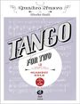 "TANGO FOR TWO, 12 Tangos for Clarinet & Piano, Clarinet Solo, incl. Playalong CD" auf musikalischem Hintergrund.