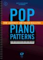 „POP PIANO PATTERNS“, blau und schwarz, mit Klaviertasten und violettem Hintergrund. Autorennamen oben. DUX-Logo unten.