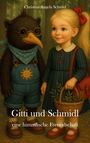 Text: „Gitti und Schmidl, eine himmlische Freundschaft“. Illustratives Bild: Mädchen mit Korb und Vogelwesen im Wald.