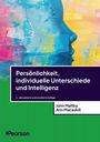 Text: "Persönlichkeit, individuelle Unterschiede und Intelligenz", Autoren: John Maltby, Ann Macaskill. Farbige Illustration eines Gesichts.