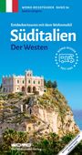 Süditalien: Der Westen. Entdeckertouren mit dem Wohnmobil. Bild eines Gebäudes auf einem Felsen vor einem klaren Himmel.