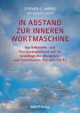 Titel: "In Abstand zur inneren Wortmaschine". Wolkenhimmel mit negativen Gedankenfragmenten.
