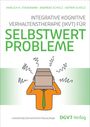 Titel: "Integrative Kognitive Verhaltenstherapie (IKVT) für Selbstwertprobleme". Illustration: Person mit Karton auf dem Kopf.