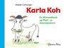 Titel: "Karla Koh", Autor: Wiebke Colmorgen. Illustration einer Kuh auf einer Wiese mit Blumen.