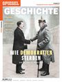 "WIE DEMOKRATIEN STERBEN. Und wie man sie retten kann." Zwei historische Figuren im Handschlag.