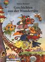 "Stefan Reisner: Geschichten aus der Wundertüte. Ein surreales Gemälde mit Pinguin, Fischen und fliegendem Bus."