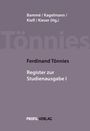 Ferdinand Tönnies: Ferdinand Tönnies: Register zur Studienausgabe I, Buch