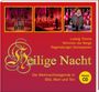 Titel in Gold: "Heilige Nacht". Künstler: Ludwig Thoma. Chor: Stimmen der Berge, Regensburger Domspatzen. Oben Bilder des Chors.
