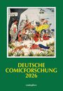 „DEUTSCHE COMICFORSCHUNG 2026“ unter einer Illustration von Indianern um ein Auto mit „Karl May“-Buch.