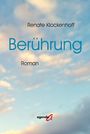"Renate Klockenhoff. Berührung. Roman." Weicher, verschwommener Hintergrund in Blau und Beige mit "agenda" Logo.