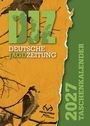 „DJZ Deutsche Jagdzeitung 2027 Taschenkalender“, Logo unten. Links Blätter und Äste, auf orange Hintergrund.