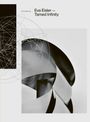 Text: "Eva Eisler — Tamed Infinity". Abstraktes Design aus geschwungenen Metallformen und überlappenden Linien.