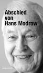 : Abschied von Hans Modrow, Buch