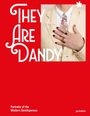 Text: "They Are Dandy. Portraits of the Modern Gentleperson." Rote Fläche, Person im eleganten Anzug mit Schmuck.