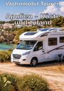 "Wohnmobil Touren - Apulien: Küste und Inland." Ein Wohnmobil steht auf einem Weg nahe einer Küstenlandschaft.
