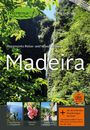 Reiseführer "Madeira", grüne Landschaft, Wasserfall, "Mare" Logo oben links, "Martin Krake", orange Kreis mit Digitalhinweis.