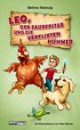 Titel: Leo, der Zauberstab und die verflixten Hühner. Ein Junge mit Zauberstab, Huhn, Hund und Eidechse. Lustige Illustration.