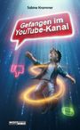 Sabine Krammer: Gefangen im YouTube-Kanal. Junge in digitaler Szene, von Lichtringen und Symbolen umgeben.