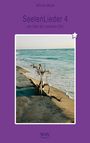 "SeelenLieder 4 - am Ufer der anderen Zeit" von Winnie Musil. Foto von Treibholz an einem Strand. Lila Hintergrund.