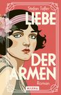 Text: "Stefan Tafler, Liebe der Armen, Roman, Milena." Illustration: Frau mit Blumen im Haar, roter Hintergrund.