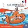Text: "Lilli, Bakabu & du, Abenteuer Deutsch", "Lieder zur Sprachförderung", "von Manfred Schweng". Illustration: Ein orangenes U-Boot mit freundlichen Gesichtern in Bullaugen.