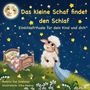 "Das kleine Schaf findet den Schlaf. Einschlafrituale für dein Kind und dich." Ein niedliches Schaf steht neben einem Bett.
