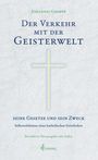 Text: "Johannes Greber, Der Verkehr mit der Geisterwelt, seine Gesetze und sein Zweck. Revidierte Neuausgabe mit Index." Ein gelbes Kreuz.