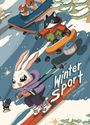 Text: "Text: Vesna Misanovic", "Winter Sport", "Illustration Hong Kong-Superstar Sim Sim Lam". Illustration: Tiere machen Wintersport.