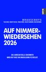 "Auf Nimmerwiedersehen 2026", "Brauseboys" mit Autorennamen, "Satyr" Logo, blauer Hintergrund.