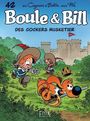 „42 Boule & Bill: Des Cockers Musketier“. Junge und Hund in Musketierkostümen vor einer Burg.